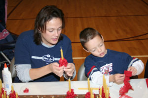 wrapping beeswax candles